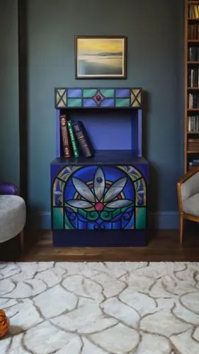 bookcases,bookcase,children's bedroom,bookshelves,baby bed,children's room,inglenook,stained glass pattern,credenza,art nouveau frames,music chest,kids room,ceramic tile,daybeds,tv cabinet,leaded glass window,ceramic floor tile,miniaturist,sideboards,pewabic