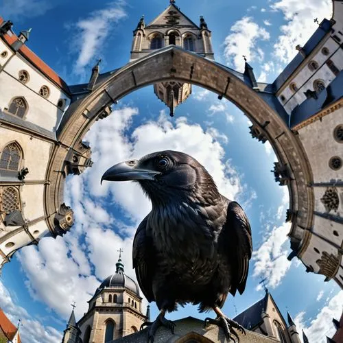 astronomical clock,corvidae,city pigeon,fairy tale castle sigmaringen,prague,king of the ravens,raven bird,3d crow,corvid,prague castle,city pigeons,gothic architecture,český krumlov,corvus,new-ulm,krumlov,jackdaw,black kite,raven sculpture,czechia,Photography,General,Realistic