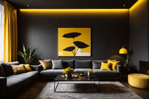 modern decor,contemporary decor,gold wall,yellow wall,interior design,apartment lounge,mid century modern,the living room of a photographer,interior decoration,livingroom,interior decor,interior moder