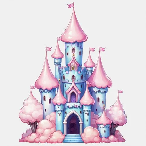 fairy tale castle,fairytale castle,disney castle,whipped cream castle,castle,cinderella's castle,Illustration,Abstract Fantasy,Abstract Fantasy 11