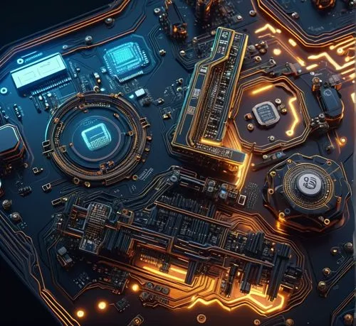 优秀的工业设计,a computer circuit board with many components in it,circuit board,circuitry,motherboard,cinema 4d,electronics,mother board,Photography,General,Sci-Fi