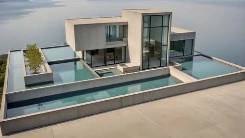 house by the water,amanresorts,house with lake,modern house,infinity swimming pool,modern architecture,Photography,General,Realistic