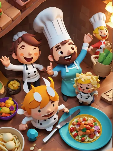 star kitchen,chefs,food and cooking,food icons,chef,chefs kitchen,chef hats,cooks,cooking show,cookery,cooking book cover,chef hat,gastronomy,pizzeria,men chef,food table,foodies,game illustration,cute cartoon image,gnomes at table,Unique,Paper Cuts,Paper Cuts 10