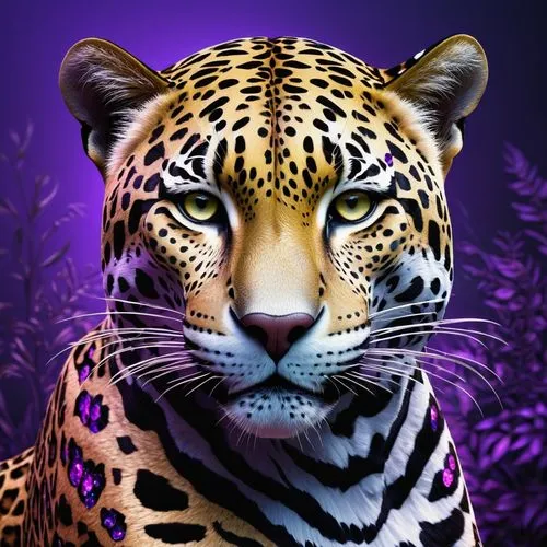 tiger png,jaguar,purple background,cheeta,panthera,leopardus,Art,Artistic Painting,Artistic Painting 29