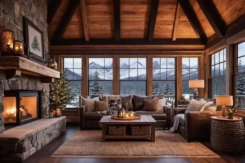 coziness,the cabin in the mountains,coziest,fire place,log cabin,family room,warm and cozy,christmas fireplace,living room,fireplace,alpine style,log home,livingroom,cozier,winter house,house in the mountains,luxury home interior,chalet,fireplaces,beautiful home,Conceptual Art,Fantasy,Fantasy 30