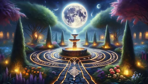 the mystical path,fantasy picture,druid grove,hall of the fallen,the order of the fields,astral traveler,pilgrimage,place of pilgrimage,fairy world,the path,fantasy art,fantasy world,divination,zodiac,dream world,portal,magical adventure,druids,fantasia,magical