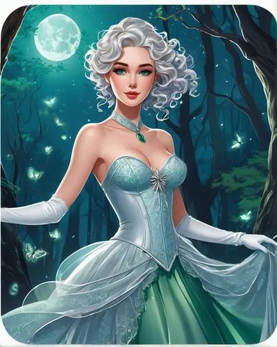 fairy tale character,white rose snow queen,the snow queen,mermaid background,fairy tale icons,children's fairy tale,fairy queen,forest background,android game,eglantine,fairy forest,fantasy woman,green mermaid scale,fairytale characters,game illustration,fairy tale,ballerina in the woods,fairy tales,faerie,rosa 'the fairy,Unique,Design,Sticker