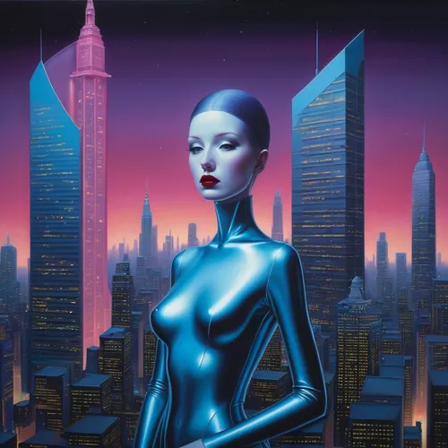 dr. manhattan,neon body painting,sci fiction illustration,mystique,cyberpunk,cyberspace,cybernetics,metropolis,sci fi,blue enchantress,humanoid,blue light,futuristic art museum,futuristic,valerian,sci-fi,sci - fi,art deco woman,cyber,science fiction,Conceptual Art,Daily,Daily 22