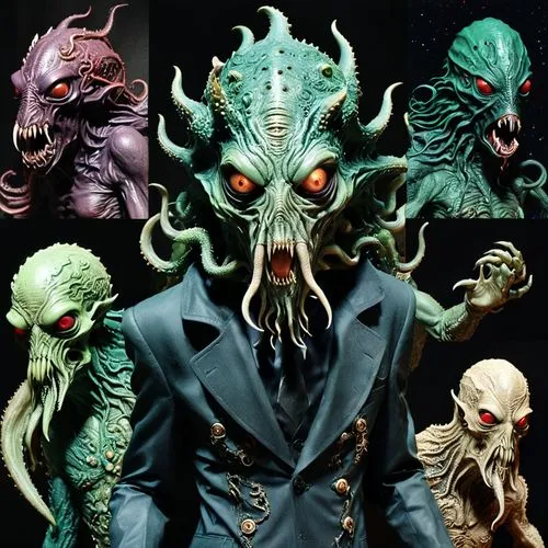 zygons,mordenkainen,cthulhu,lovecraft,zygon,judoon,Illustration,Realistic Fantasy,Realistic Fantasy 47