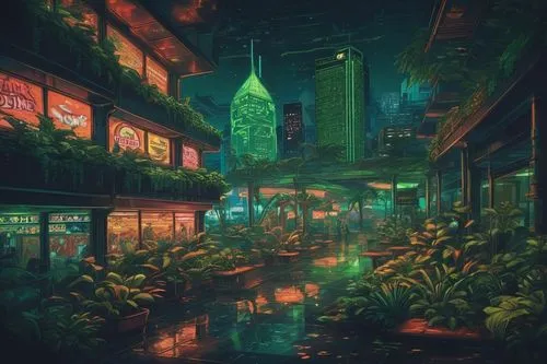 kowloon,fantasy city,tokyo city,tokyo,cybertown,cybercity,cyberpunk,world digital painting,shinjuku,shanghai,ecotopia,bangkok,futuristic landscape,cityscape,terrarium,heterotopia,microdistrict,dystopias,cyberworld,verdant,Unique,Pixel,Pixel 04