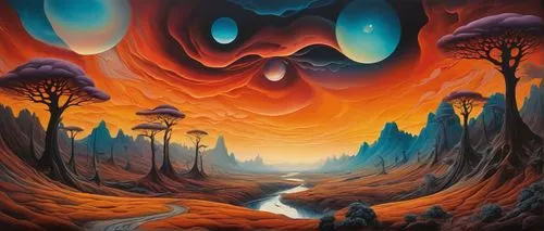 mushroom landscape,volcanic landscape,alien planet,fire planet,alien world,volcanism,volcano,volcanic field,volcanos,volcanic,psychedelic art,lava,dead vlei,scorched earth,fantasy landscape,lava river,planet alien sky,acid lake,swampy landscape,eruption,Illustration,Black and White,Black and White 27