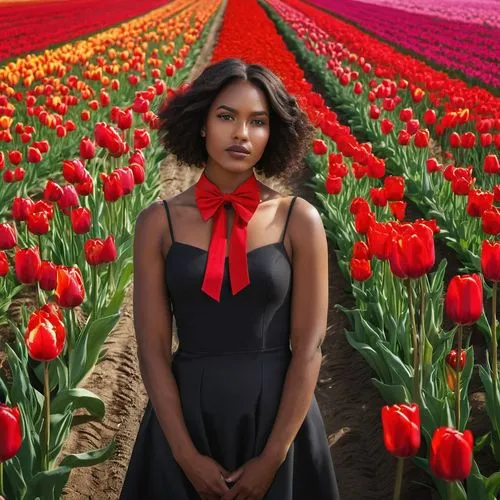 Canadá Agassiz BC V0M 1A3 5039 Lougheed Highway Modelo Negro Bolso De Moda Disfraces Mujer De Color Chica Negro Modelo Moda Lazo Rojo Campo De Flores Campo De Tulipanes Tulipanes Vestido Negro Imágene