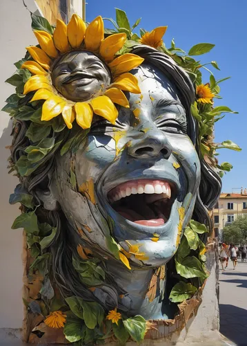 girl in a wreath,viareggio,piazza di spagna,venetian mask,sun flowers,blooming wreath,lido di ostia,sun flower,wreath of flowers,il giglio,girl in flowers,the carnival of venice,malcesine,flower wreath,taormina,liguria,terracotta flower pot,mother earth statue,sunflower paper,cinque terre,Conceptual Art,Graffiti Art,Graffiti Art 02