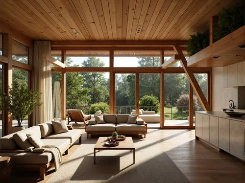 wooden beams,sunroom,interior modern design,modern living room,living room,livingroom,luxury home interior,wooden decking,timber house,log home,family room,home interior,beautiful home,wooden floor,chalet,mid century modern,wood deck,summer house,wooden windows,wood floor