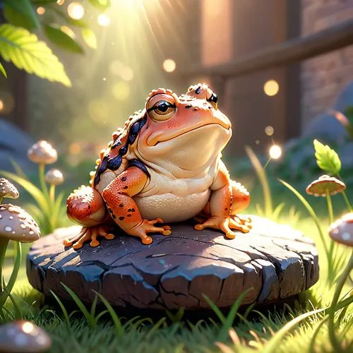 jazz frog garden ornament,frog background,frog king,frog figure,frog prince,toad,Anime,Anime,Cartoon