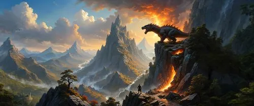 fantasy picture,firefall,fantasy landscape,firelands,fantasy art,gotrek