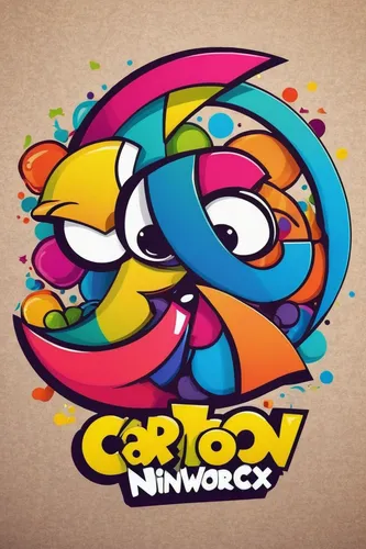 Create a cheerful and vibrant cartoon logo for Cartoon Network,abstract cartoon art,cartoons,logo header,logotype,social logo,cancer logo,cartoon car,dribbble logo,steam icon,logodesign,cardamon,carto