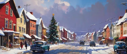 snow scene,christmas landscape,winter village,christmas town,snow landscape,christmas snowy background,winter landscape,christmas snow,snowy landscape,vail,winter background,christmas scene,whistler,aurora village,winter wonderland,ardennes,new year snow,korean village snow,winters,world digital painting,Conceptual Art,Oil color,Oil Color 09