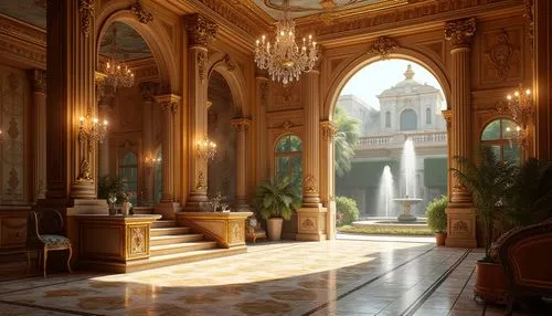 ornate room,enfilade,hallway,ritzau,ballroom,marble palace,sapienza,entrance hall,grandeur,neoclassical,cochere,royal interior,lobby,baccarat,opulence,corridor,versailles,opulently,interiors,opulent,Photography,General,Realistic