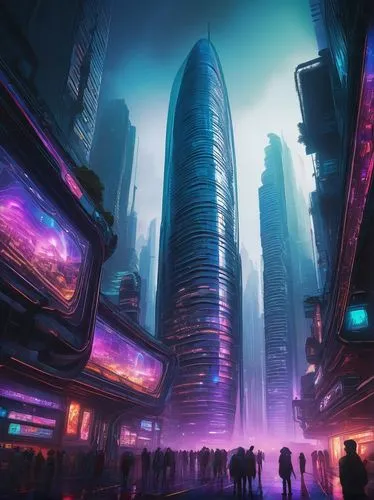 cybercity,cybertown,futuristic landscape,cyberpunk,neuromancer,cyberworld,fantasy city,coruscant,shadowrun,cyberport,futuristic,cyberia,metropolis,futurist,sci fiction illustration,arcology,scifi,cityscape,sci - fi,dystopian,Conceptual Art,Fantasy,Fantasy 16