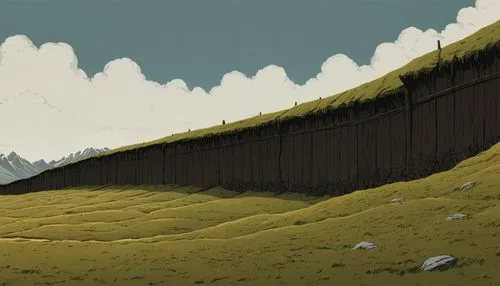 fences,borders,fence,mountain slope,wire fence,border,prison fence,wooden fence,backgrounds,mountainside,wall,walls,construction of the wall,stone fence,hillside,wooden wall,the wall,hillsides,cry stone walls,homeland,Illustration,Japanese style,Japanese Style 08