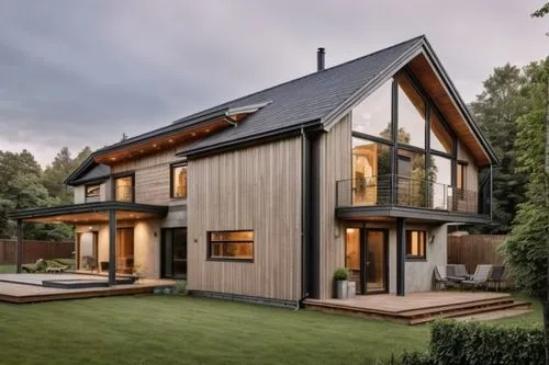 light grey wall,timber house,wooden house,modern house,danish house,eco-construction,modern architecture,half-timbered,house shape,smart house,smart home,half timbered,two story house,wooden decking,f