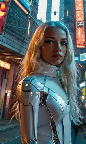 superhero background,futuristic,silver,hk,visual effect lighting,birds of prey-night,silver arrow,digital compositing,cyberpunk,cool blonde,cyborg,metropolis,x-men,valerian,cosplay image,x men,hong,chat bot,cyber,fantasy woman,Female,South Africans,Straight hair,Youth adult,M,Confidence,Underwear,Outdoor,Cyberpunk City