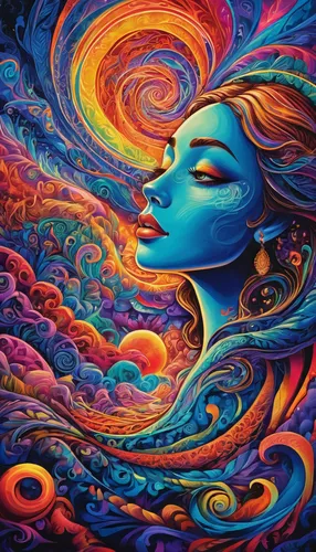 psychedelic art,mantra om,vibration,pachamama,psychedelic,yogananda,colorful spiral,mother earth,swirling,andromeda,colorful background,astral traveler,global oneness,boho art,consciousness,aquarius,aura,shamanic,tantra,harmony of color,Illustration,Realistic Fantasy,Realistic Fantasy 39