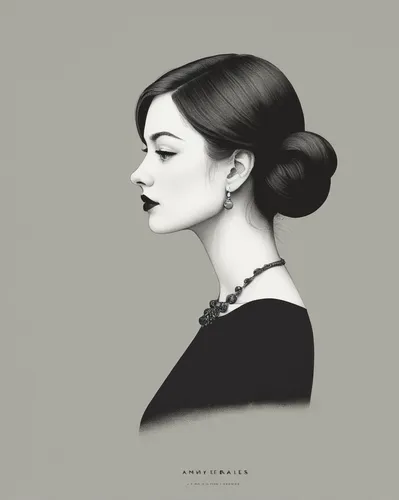 chignon,vintage woman,updo,art deco woman,vintage female portrait,elegance,woman portrait,asymmetric cut,queen anne,princess leia,elegant,victorian lady,fashion illustration,vintage girl,vesper,audrey,daisy jazz isobel ridley,portraits,profile,vintage drawing,Illustration,Abstract Fantasy,Abstract Fantasy 05