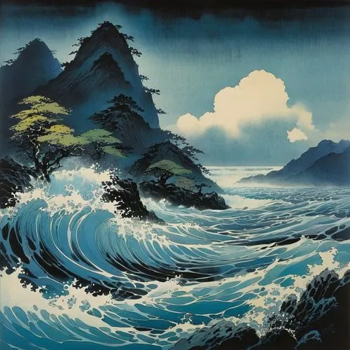 japanese waves,the great wave off kanagawa,hokusai,chiyonofuji,japanese wave paper,japanese wave,ocean waves,hiroshige,sea landscape,coastal landscape,seascape,cool woodblock images,landscape with sea,samudra,japanese art,masashige,sea storm,water waves,kujira,wyland,Illustration,Japanese style,Japanese Style 09