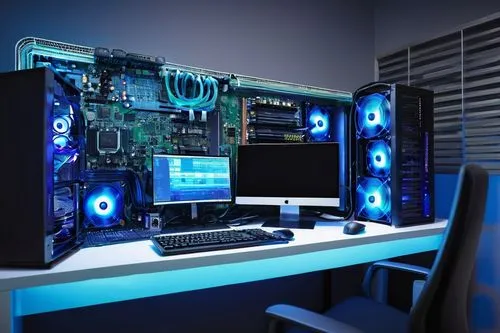 fractal design,computer workstation,garrison,desktops,blue light,motherboards,computer graphic,motherboard,computer art,electric blue,computer case,computer room,computable,pc,pc tower,render,antec,computerized,old rig,3d rendering,Illustration,Vector,Vector 14