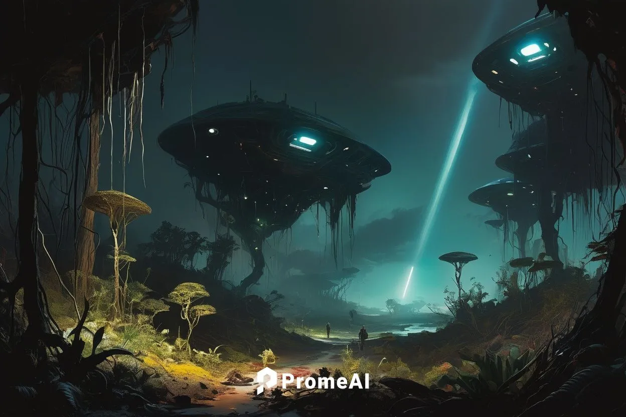  Game Scene, Wild angle view,alien world,alien planet,habitats,gravemind,mushroom landscape,paleoenvironment,primordia,badland,homeworlds,underworlds,concept art,sulaco,bioluminescent,futuristic lands