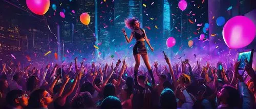 colorful balloons,street party,nightclub,party lights,party banner,music festival,party people,pink balloons,rave,party decoration,concert dance,balloons,new year balloons,neon carnival brasil,little girl with balloons,a party,colored lights,clubbing,new year's eve 2015,balloons flying,Art,Artistic Painting,Artistic Painting 35