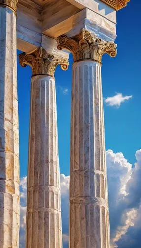 doric columns,greek temple,roman columns,erechtheion,columns,temple of hercules,pillars,laodicea,three pillars,temple of poseidon,erechtheus,columned,caryatids,colonnaded,panathenaic,colonnades,doric,pillar capitals,ephesus,acropolis,Illustration,Realistic Fantasy,Realistic Fantasy 30