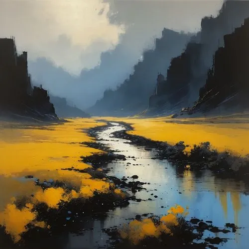 river landscape,jianfeng,world digital painting,a river,aura river,jianxing,Conceptual Art,Oil color,Oil Color 11