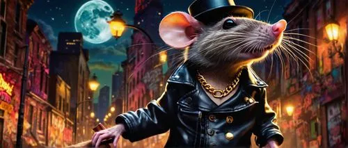 year of the rat,musical rodent,rat na,rat,color rat,rataplan,ratatouille,rodentia icons,lab mouse icon,gerbil,rodents,rodent,splinter,mouse,jerboa,city ​​portrait,peterbald,sci fiction illustration,roof rat,baby rat,Illustration,Realistic Fantasy,Realistic Fantasy 37