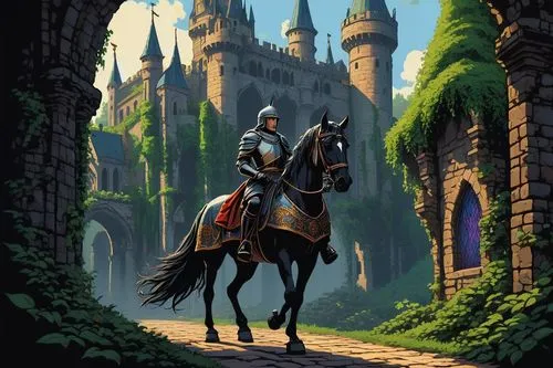 horseback,knight village,camelot,endurance riding,heroic fantasy,bach knights castle,horse riders,horseback riding,knight's castle,castleguard,medieval,cavalry,castle of the corvin,game illustration,alcazar,knight festival,knight,equestrian,cuirass,fantasy art,Conceptual Art,Graffiti Art,Graffiti Art 12