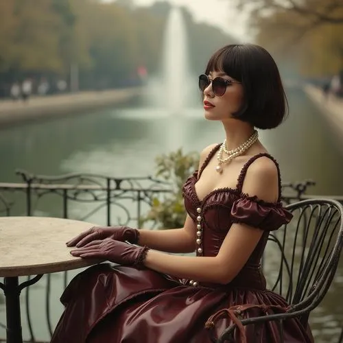 parisienne,vintage dress,vintage woman,parisian,parisian coffee,vintage girl