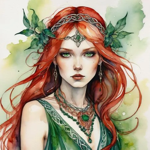 seelie,maedhros,dryad,faery,fairie,celtic queen,elven flower,etain,faerie,titania,dryads,sigyn,elven,diwata,persephone,tuatha,fae,circlet,mera,margaery,Illustration,Abstract Fantasy,Abstract Fantasy 11