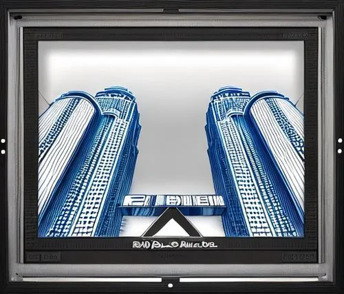 Big blue letter M as a cutout from behind ,metro escalator,escalator,ventilation grille,digital piano,keytar,luggage compartments,accordion,elevators,skyscrapers,computer screen,sunbeds,abacus,evapora