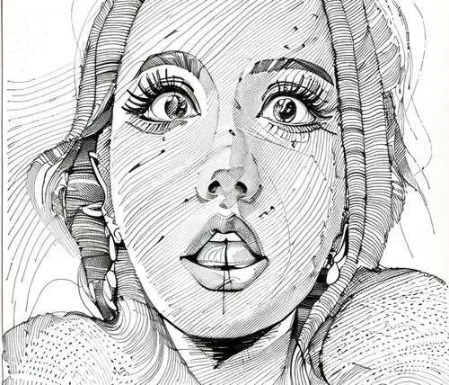 活泼,eyes line art,comic halftone woman,mono line art,line drawing,line art,digital drawing,line-art,mono-line line art,pen drawing,scribble lines,coloring page,lineart,pencil art,office line art,pencil