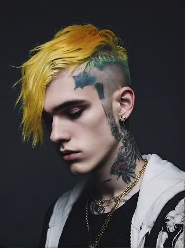 punk,punk design,2d,mohawk,emo,yellow skin,aurora yellow,dye,mohawk hairstyle,tangelo,alkaline,feathered hair,sulfur,blue hair,soundcloud icon,cmyk,anime boy,stud yellow,x,cullen skink,Photography,Documentary Photography,Documentary Photography 30