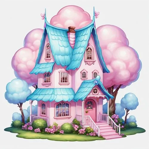 houses clipart,dreamhouse,little house,small house,doll house,fairy chimney,Illustration,Abstract Fantasy,Abstract Fantasy 11