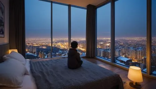 penthouse apartment,sky apartment,bedroom window,romantic night,sleeping room,with a view,great room,window view,luxury hotel,evening atmosphere,modern room,city lights,tallest hotel dubai,night light,japan's three great night views,luxury,window treatment,high rise,chongqing,blue hour,Photography,General,Natural