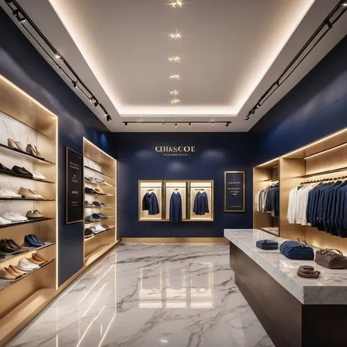 walk-in closet,navy,boutique,shoe store,navy blue,storefront,men's wear,showroom,women's closet,paris shops,gold shop,blauhaus,gold bar shop,closet,store front,retail,wardrobe,the shop,bond stores,shop-window,Photography,General,Cinematic