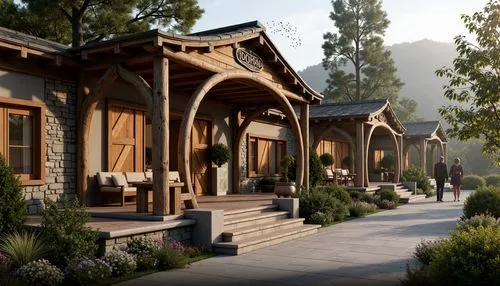 render,wooden houses,3d rendering,alpine village,riverwood,mountain settlement,bungalows,rivendell,sansar,3d rendered,3d render,wooden house,netherwood,summer cottage,rendered,riftwar,house in the mountains,renders,forest house,cabins