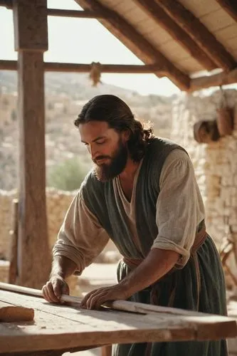 a carpenter,jeshua,stonemason,stonemasons,carpenter,man praying,Photography,General,Cinematic