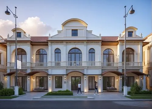 Two Story House ,a group of people standing outside of a large building,sursock,palazzina,mamaia,belouizdad,palazzos,focsani,Photography,General,Realistic