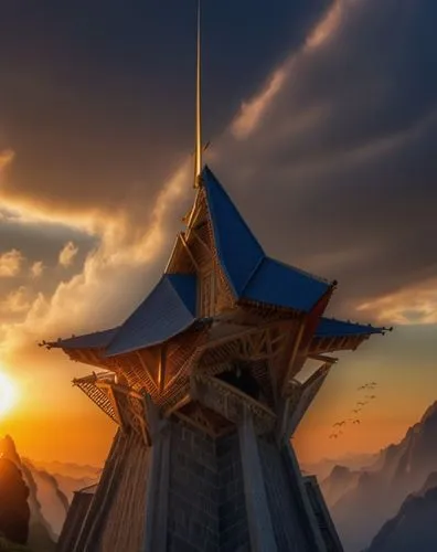 asian architecture,thai temple,mountain sunrise,fantasy picture,lotus temple,fantasy landscape,chinese temple,roof landscape,russian pyramid,temple fade,summit castle,stargate,white temple,alpine suns