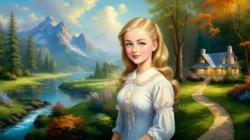 galadriel,fantasy picture,eilonwy,finrod,glorfindel,landscape background,fairy tale character,pevensie,dorthy,ellinor,fantasy portrait,gondolin,vasilisa,noldor,world digital painting,the blonde in the river,girl with tree,evanna,lorien,fantasy art